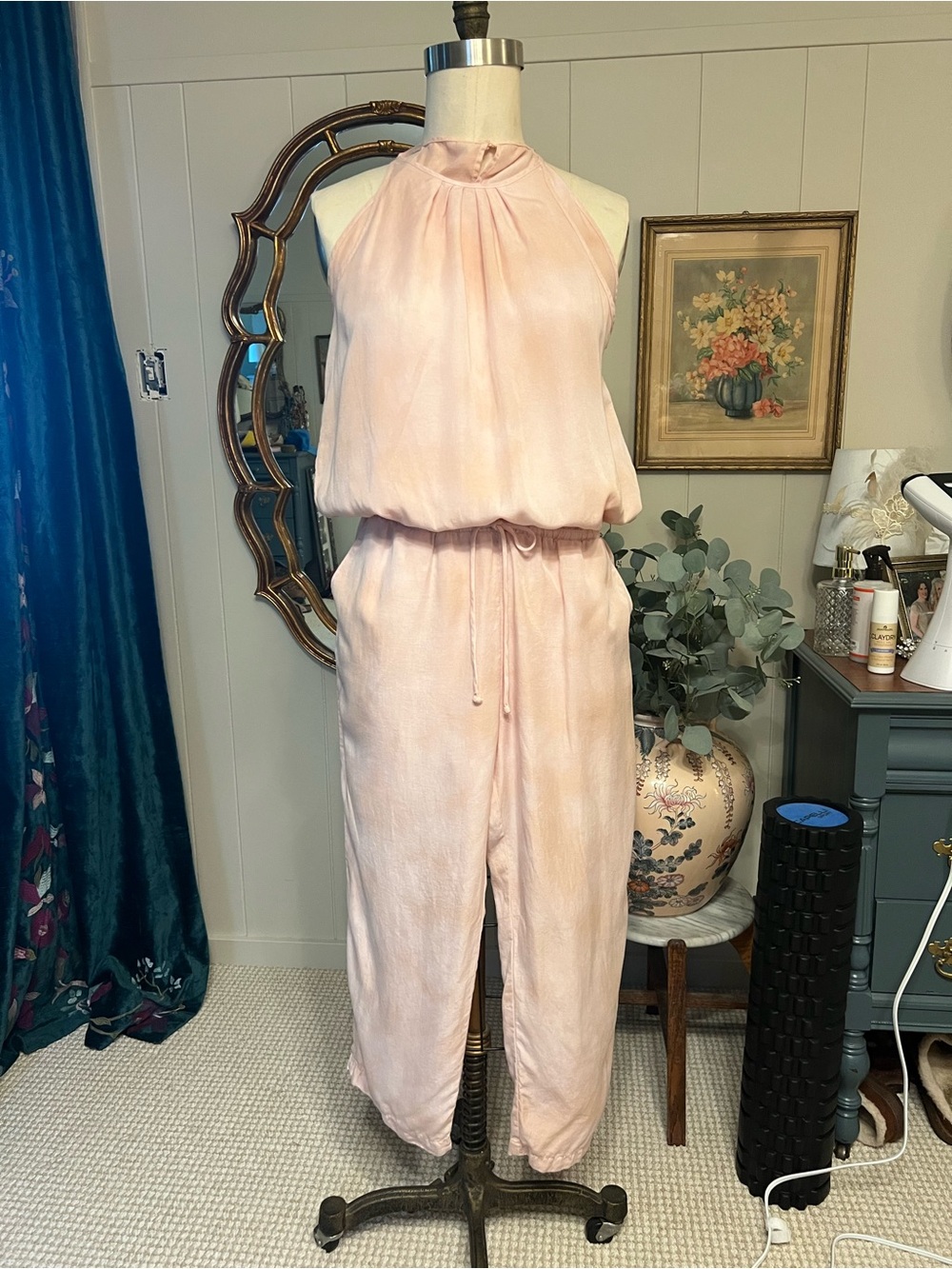 Cloth & Stone Sleeveless Halter Jumpsuit in Soft Blush Pink